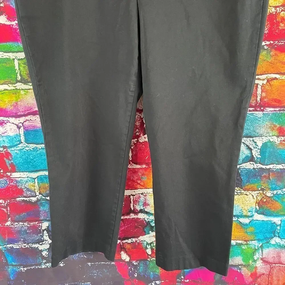NYDJ Plus Everyday Sateen Ankle Pants Black Size 16W LiftxTuck